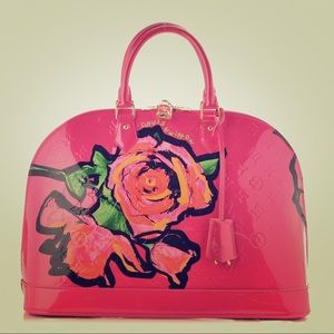 Limited Edition LV Vernis Roses Alma MM Rose Pop